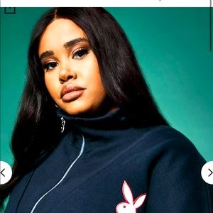 Playboy oversized navy zip up hoodie